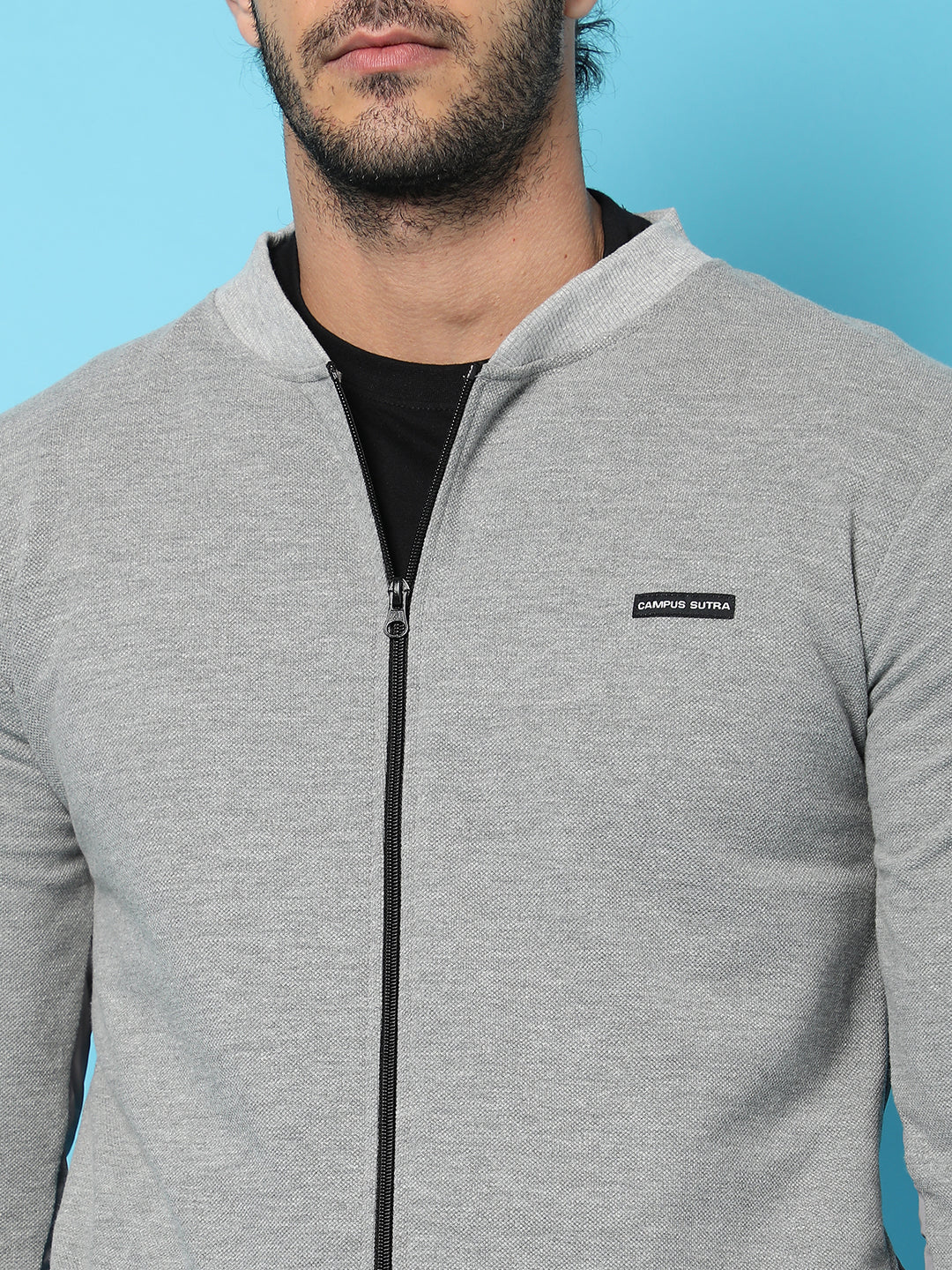 Zip-Front Jacket With Ribbed Hem