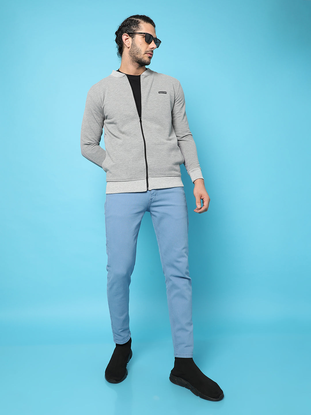 Zip-Front Jacket With Ribbed Hem