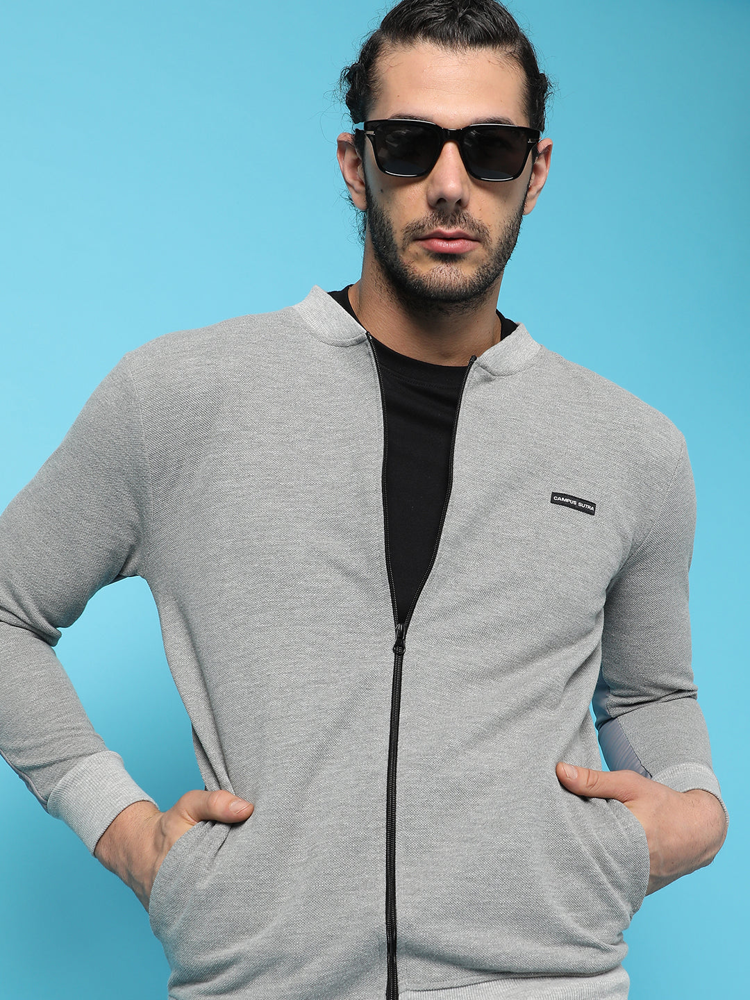 Zip-Front Jacket With Ribbed Hem