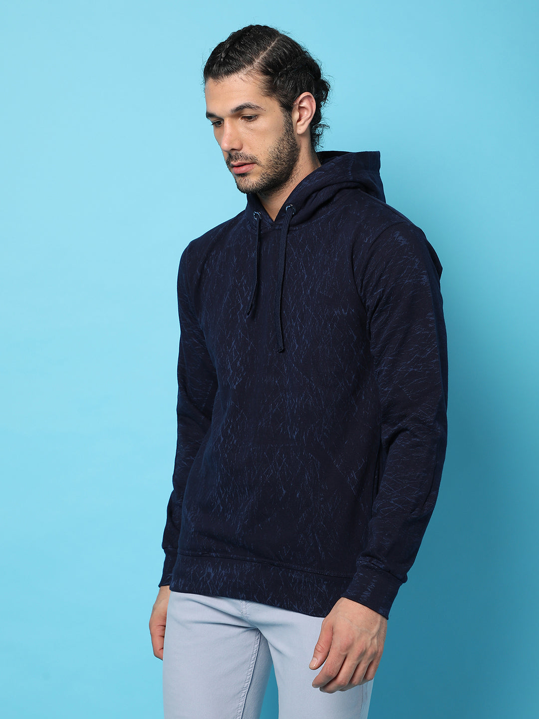 Shaded Full Sleeve Hooded Sweatshirt