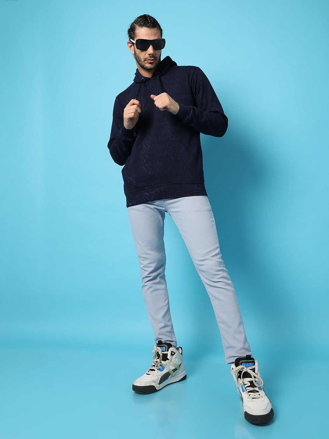 Shaded Full Sleeve Hooded Sweatshirt