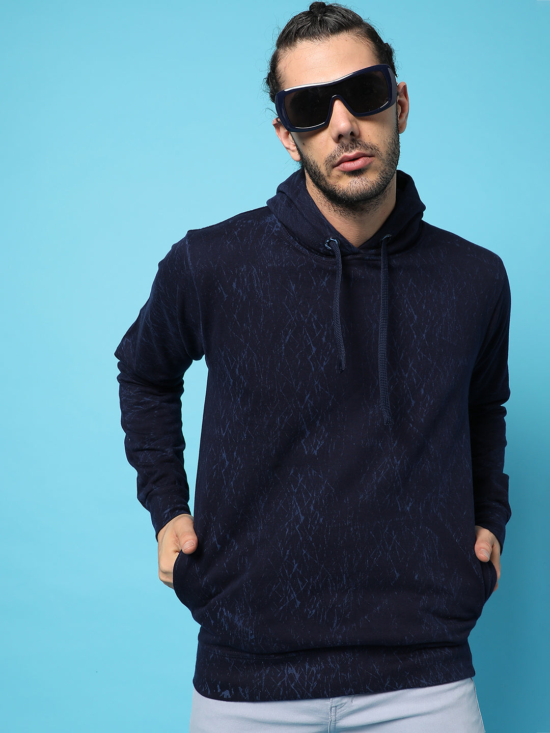 Shaded Full Sleeve Hooded Sweatshirt