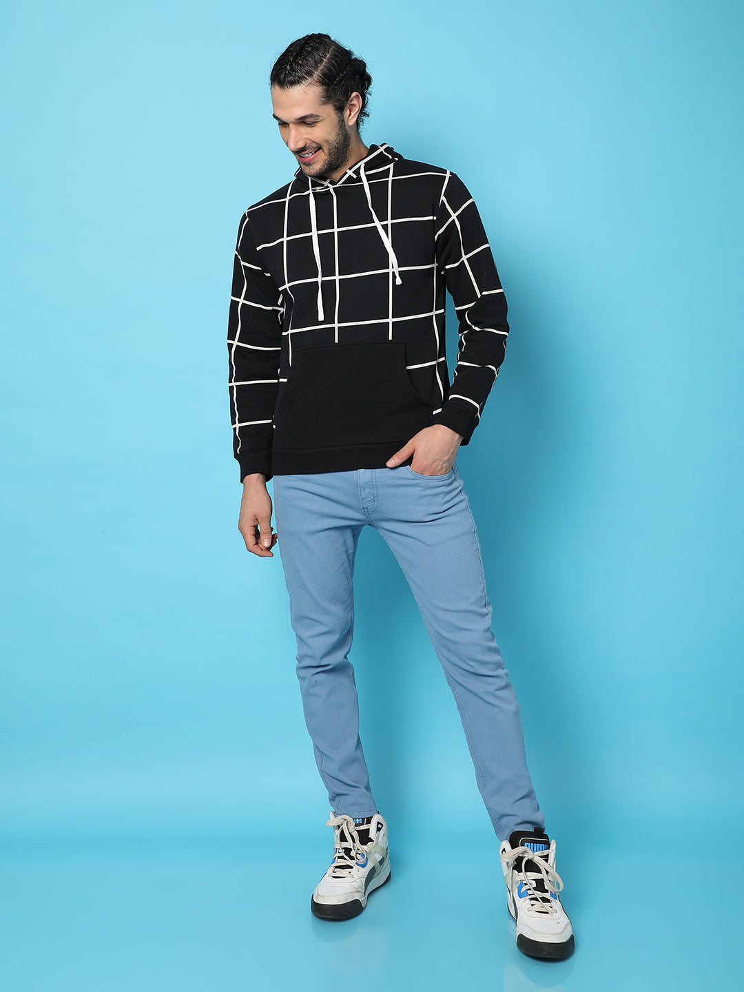 Graph Checks Hoodie With Insert Pocket