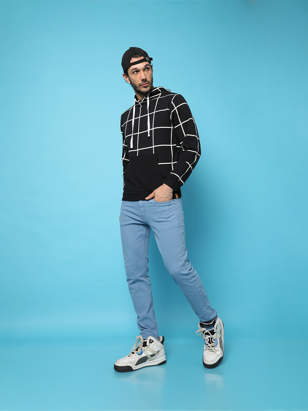 Graph Checks Hoodie With Insert Pocket