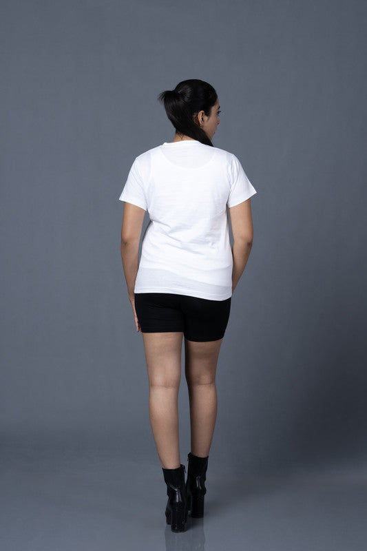 Funny Tales White Solid T-shirt