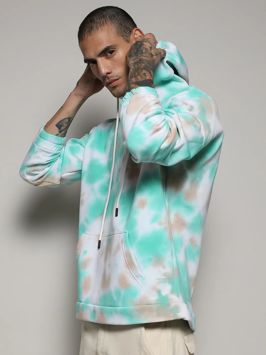 Tie-Dye Oversized Hoodie With Kangaroo Pocket