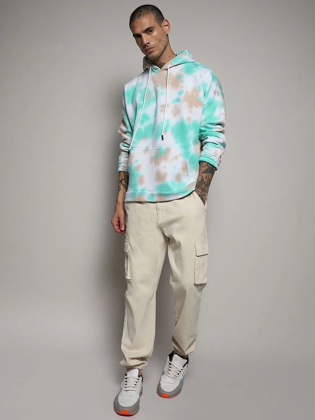 Tie-Dye Oversized Hoodie With Kangaroo Pocket