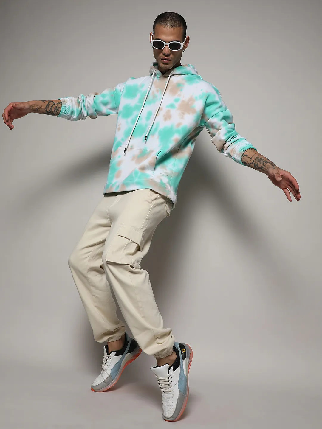 Tie-Dye Oversized Hoodie With Kangaroo Pocket