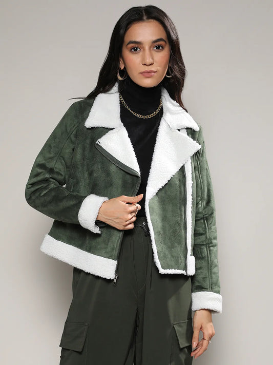 Fleece Lined Biker Jacket