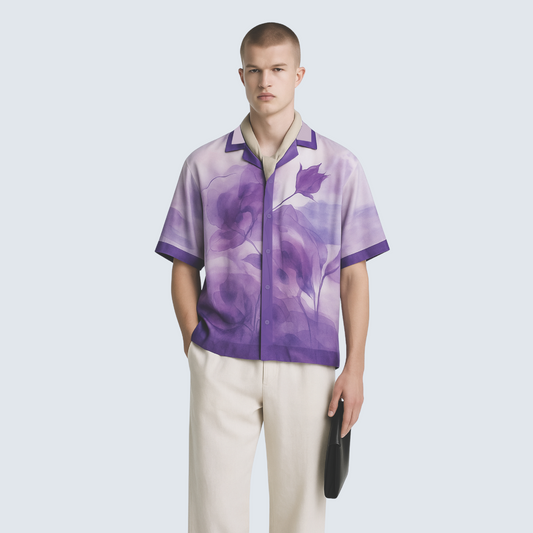 Rare Purple Roselette | Half Sleeve Shirt