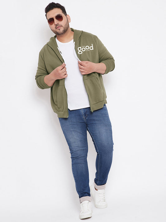 Solid Full Sleeve Hooded Casual Sweatshirt