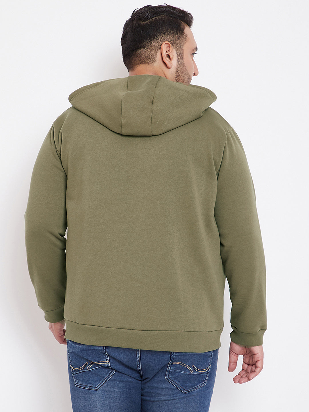 MEN SOLID FULL SLEEVE HOODED CASUAL SWEATSHIRT