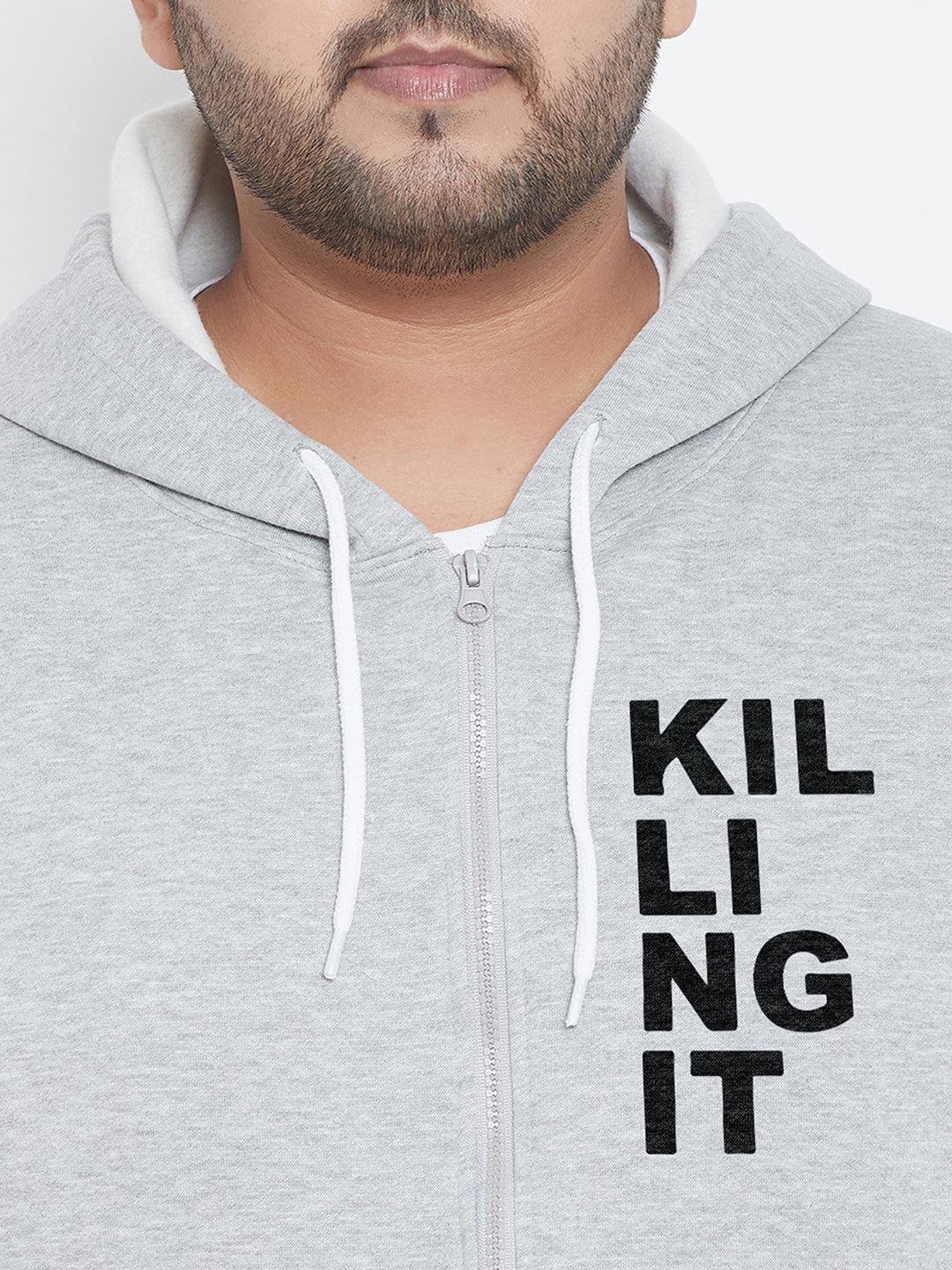 Solid Full Sleeve Hooded Casual Sweatshirt