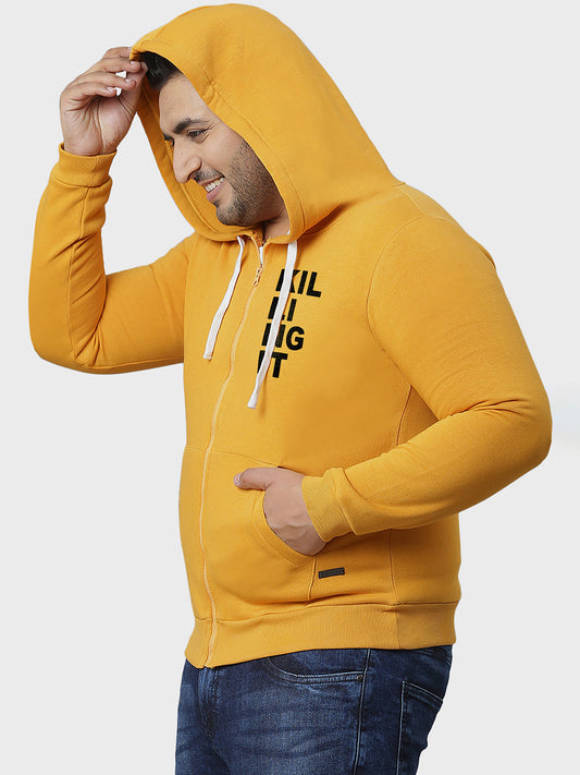 Solid Full Sleeve Hooded Casual Sweatshirt
