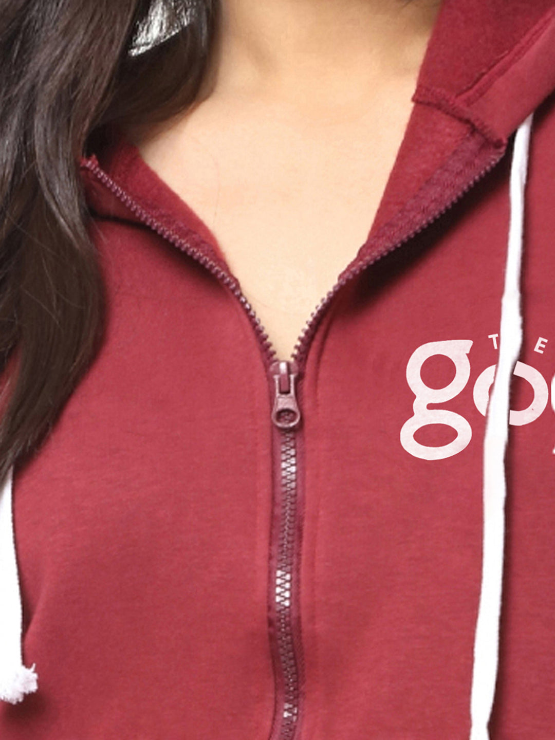 WOMEN TYPOGRAPHIC SWEATSHIRT WITH HOOD