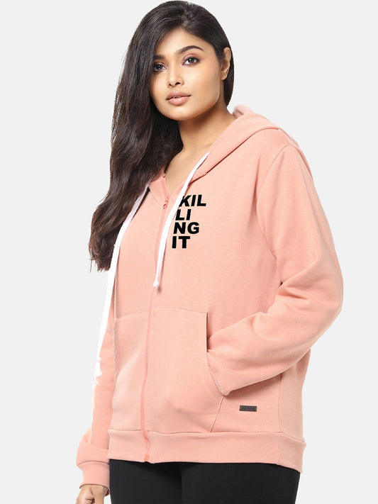 Printed Stylish Casual Hooded Sweatshirt