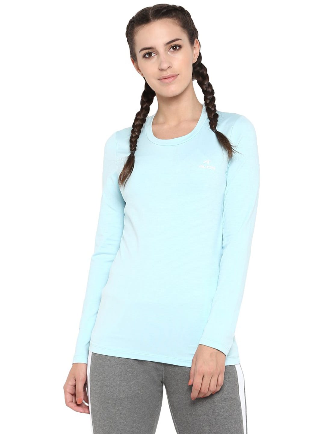 Alcis Women Solid Blue Tshirts ADRILST0D15-S