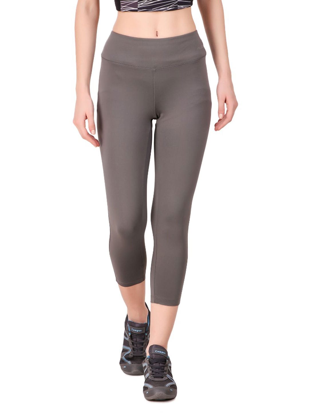 Alcis Women Grey Melange Solid Tights ALWPA151459-S