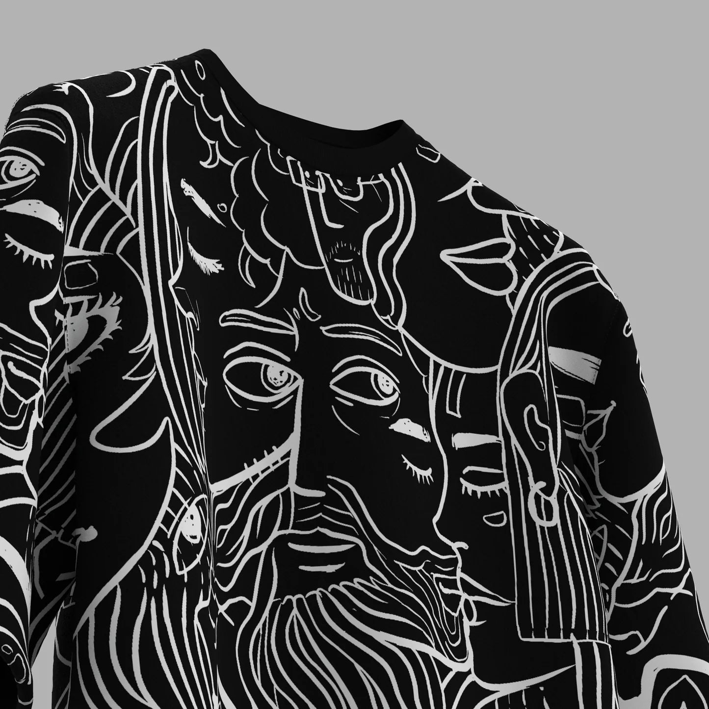 Black Faces Oversized T-shirt