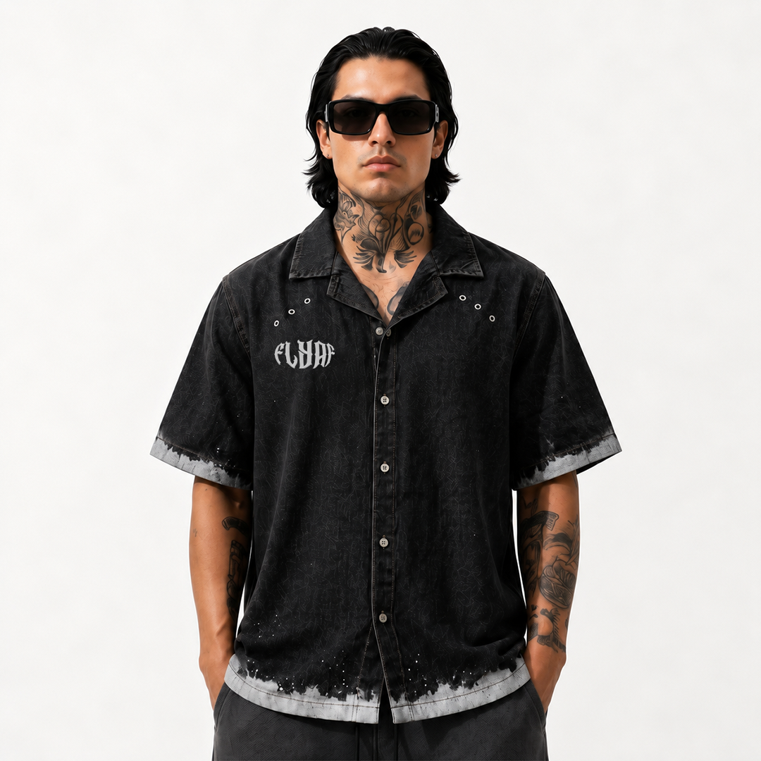 Black Advisory Denim Shirt — Stylera India