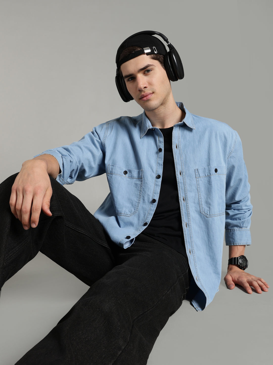 Denim Ice Blue Shirt | Relaxed Fit
