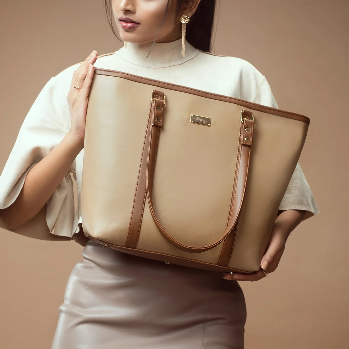Cinnamon cocoa tote bag by Stylera featuring a stylish design and comfortable straps for everyday use