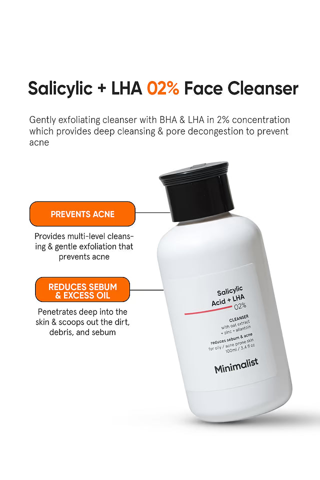 Minimalist 2% Salicylic Acid + LHA Cleanser 100 MILLI_LITRE