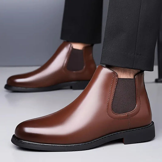 WUGO - Latest Trendy Men’s Brown Chelsea Boots | Premium Faux Leather Ankle Boots | Comfortable Slip-On Footwear for Men's & Boys product image