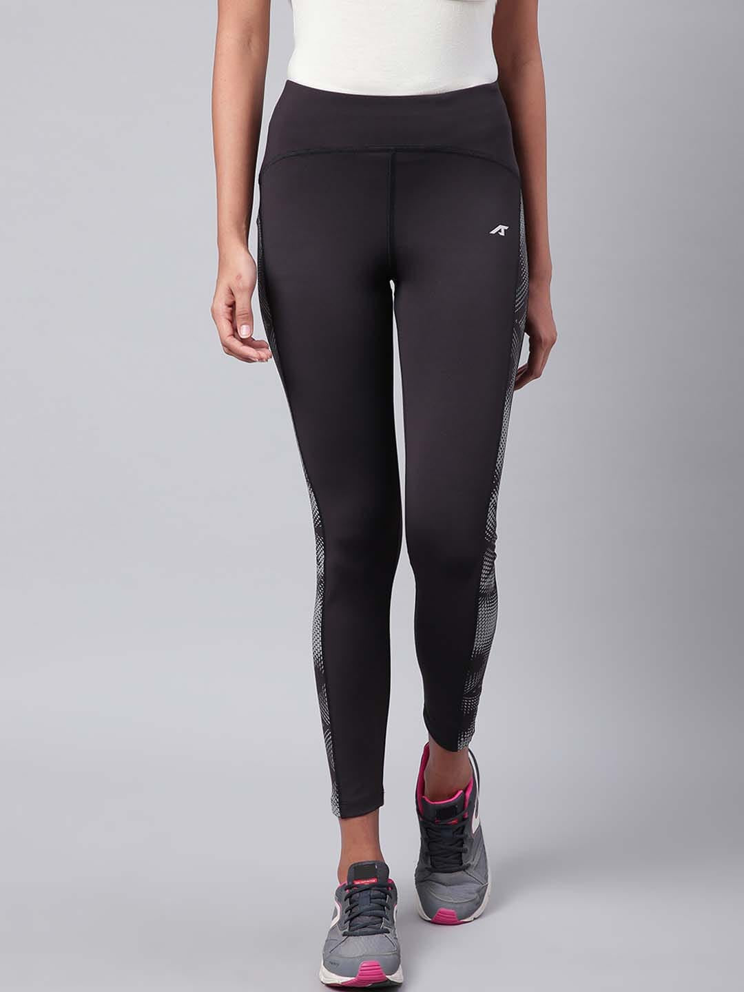 Alcis Women Black Solid Training Tights