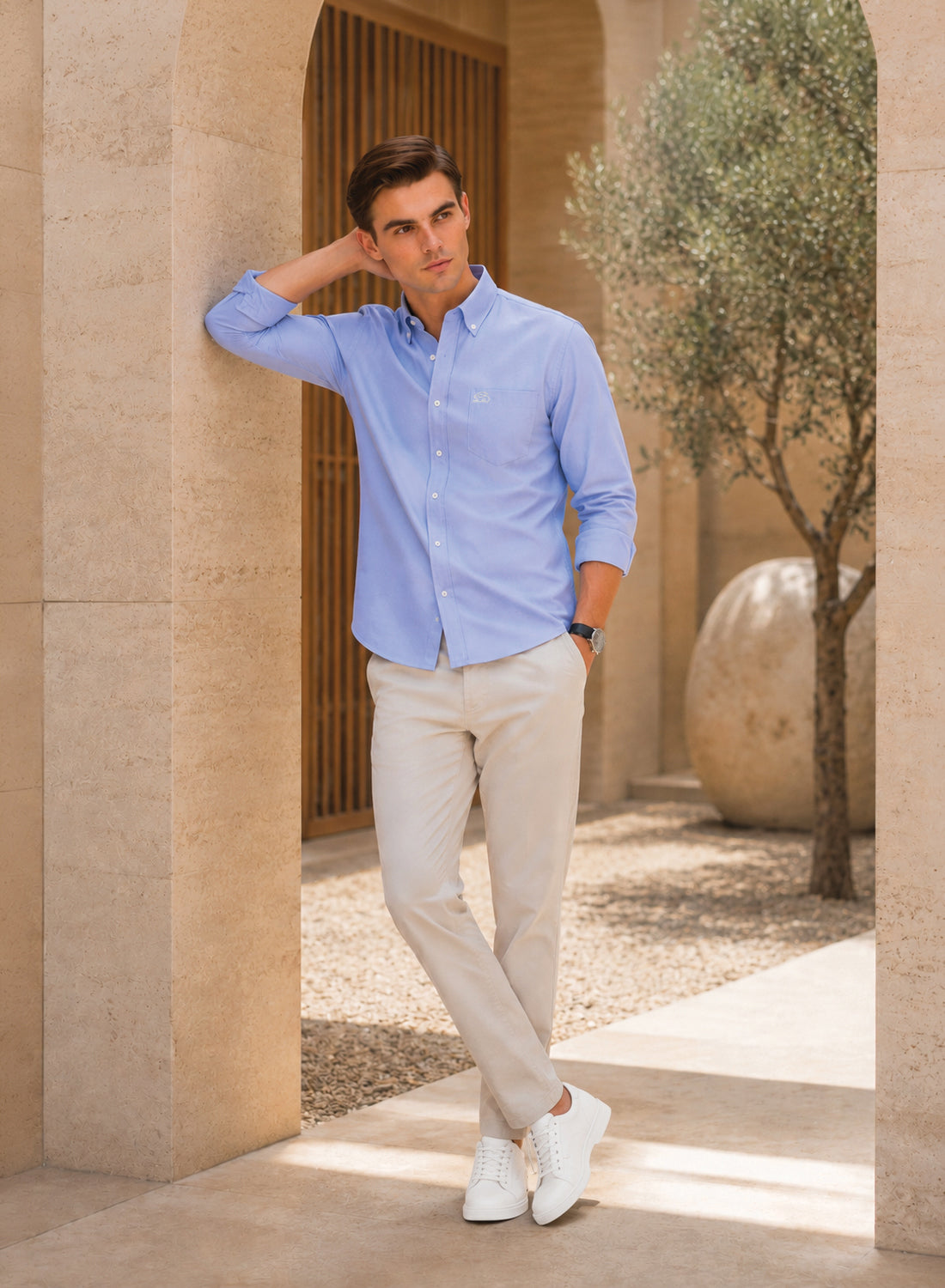 ADRO Premium Oxford Cotton Casual Shirt – Ice-Blue