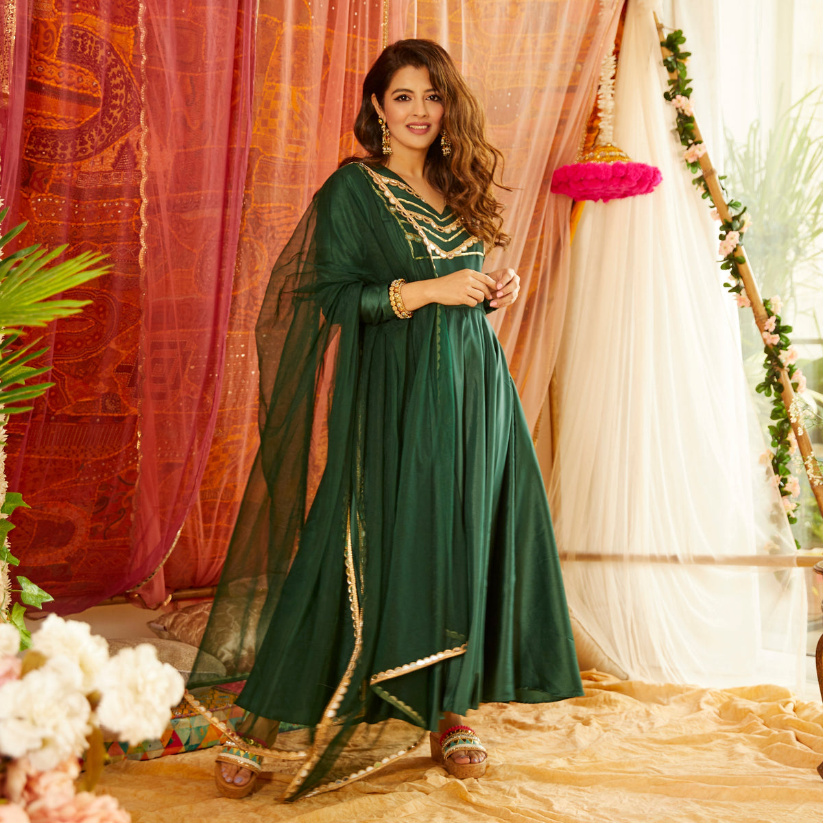Bottle Green Suit Set