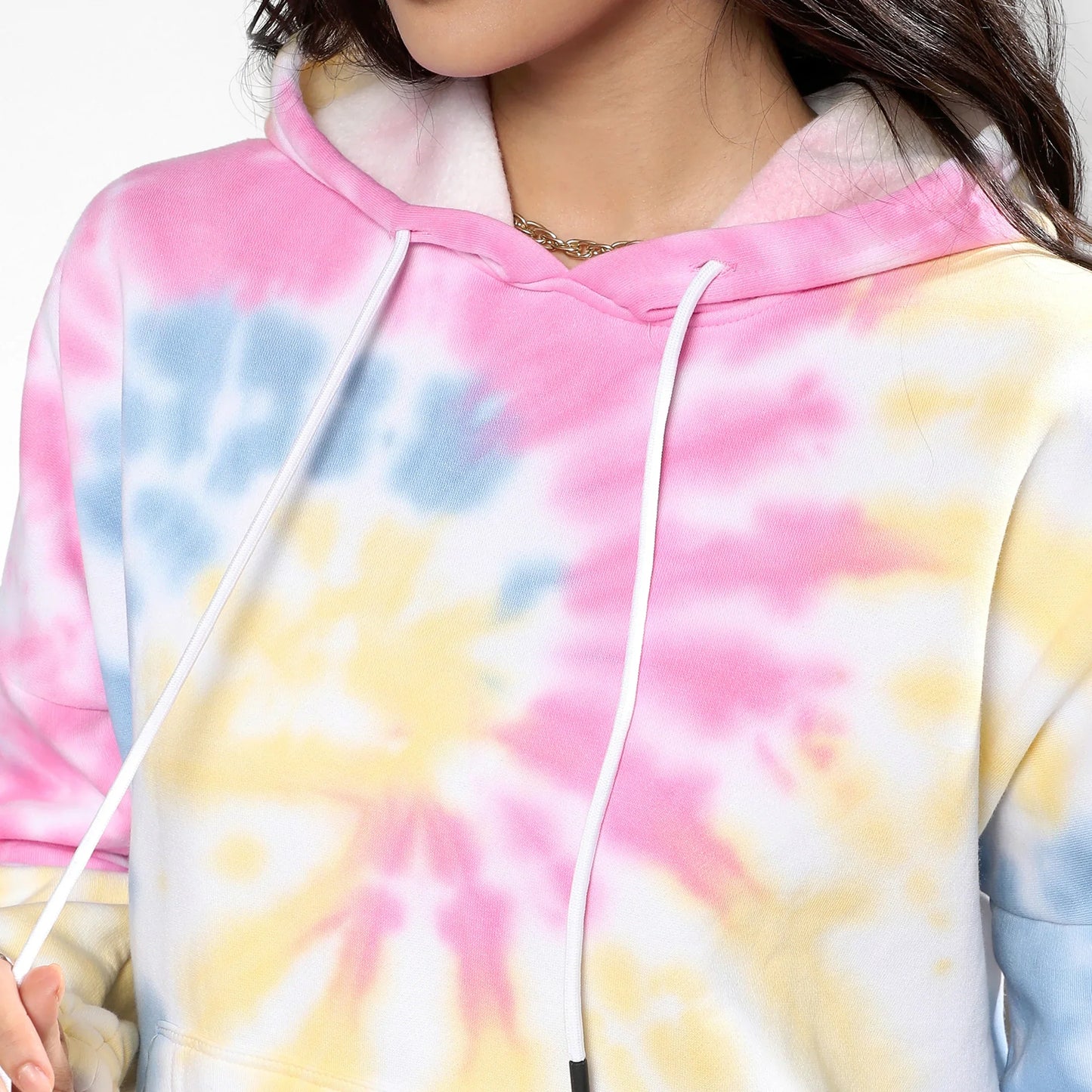 Powder Blue & Blush Pink Oversized Tie-Dye Hoodie