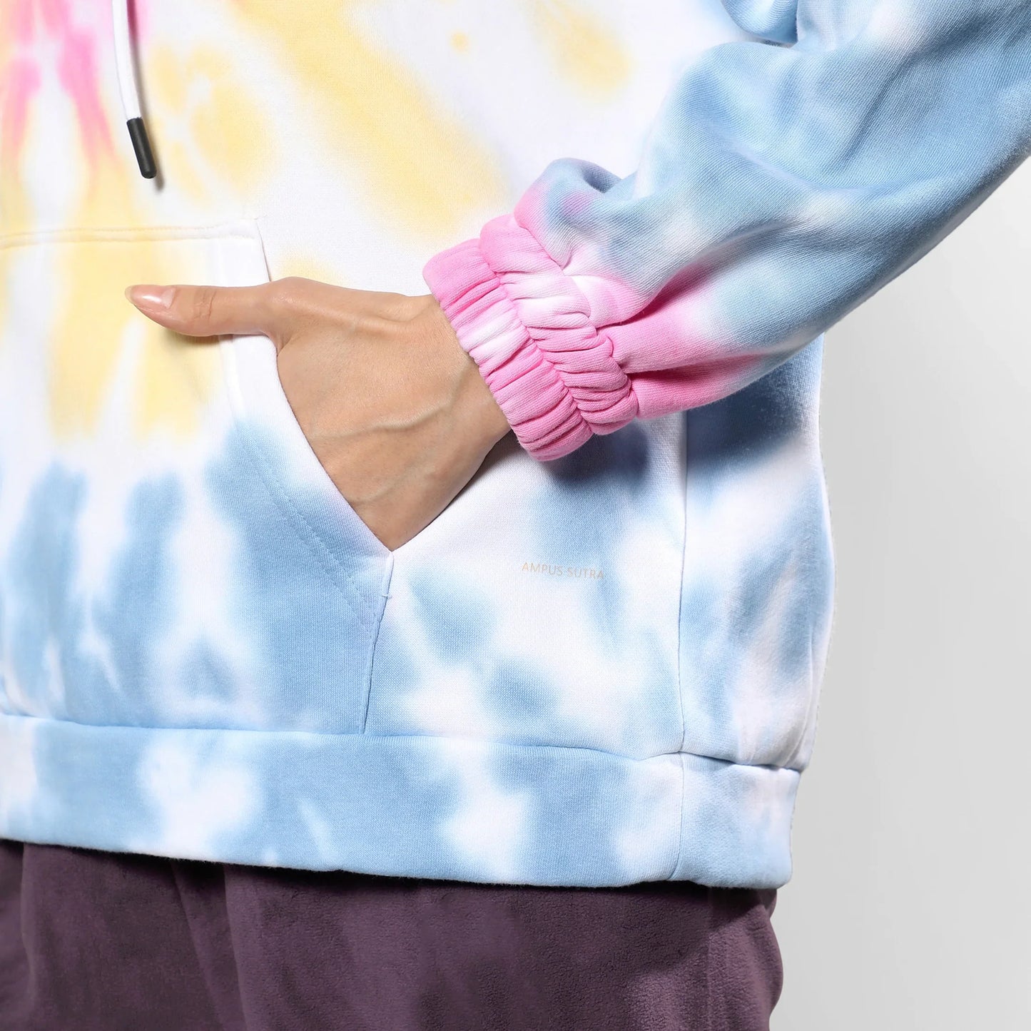 Powder Blue & Blush Pink Oversized Tie-Dye Hoodie