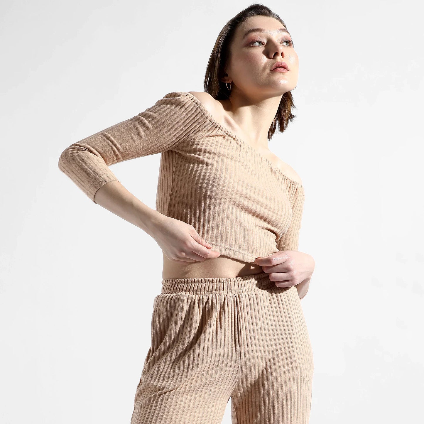 SOLID BEIGE CO-ORDS SET
