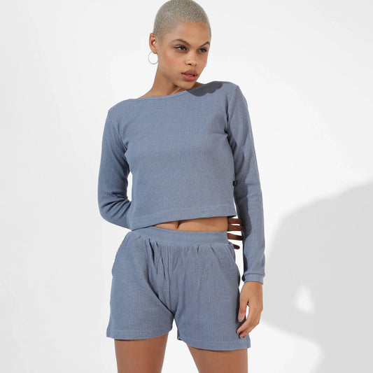 SOLID BLUE CO-ORDS SET