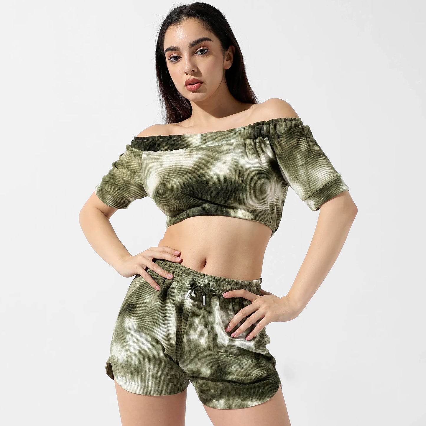 Olive Green Tie-Dye Co-Ord Set