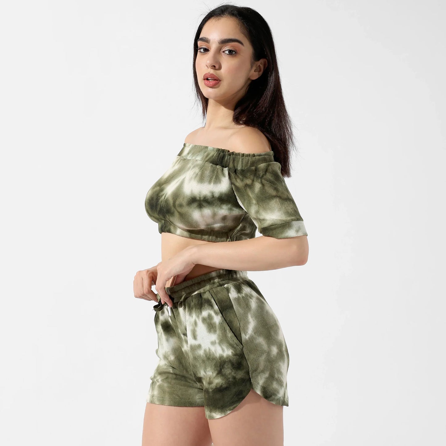Olive Green Tie-Dye Co-Ord Set