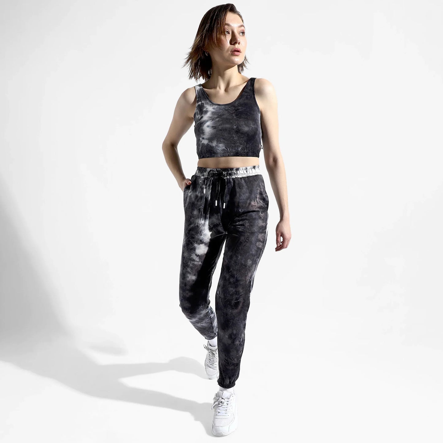 CHARCOAL GREY TIE-DYE CO-ORDS SET