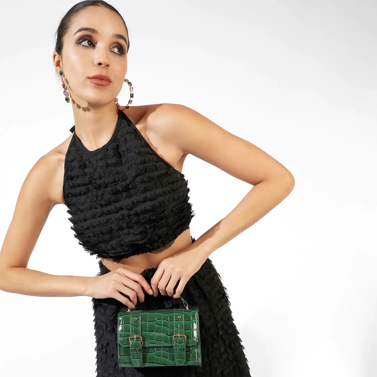 Black Ruffle Co-Ord Set