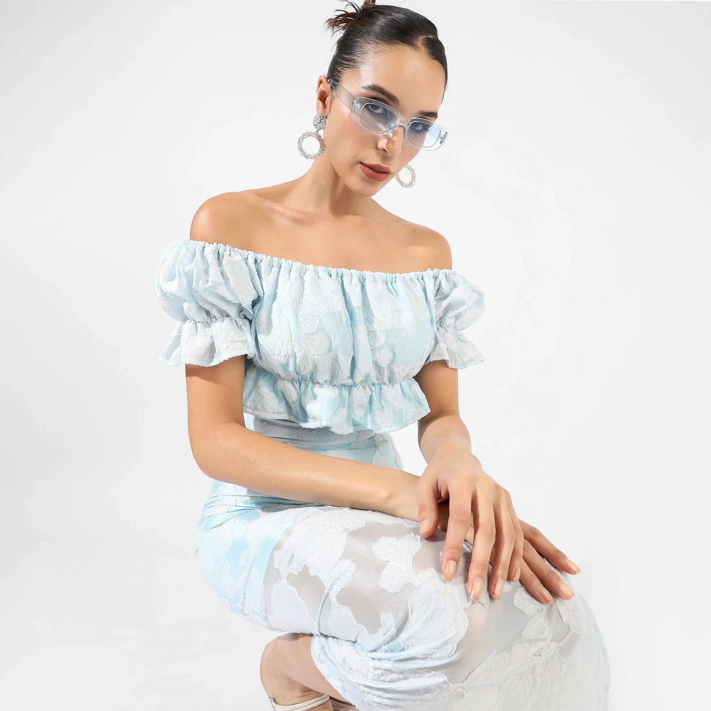 Light Blue Embroidered Co-Ord Set