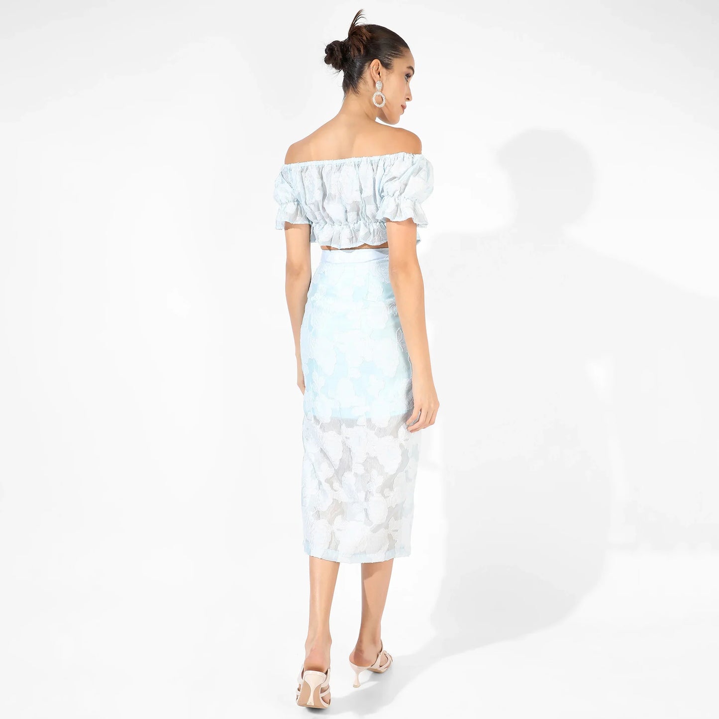 Light Blue Embroidered Co-Ord Set