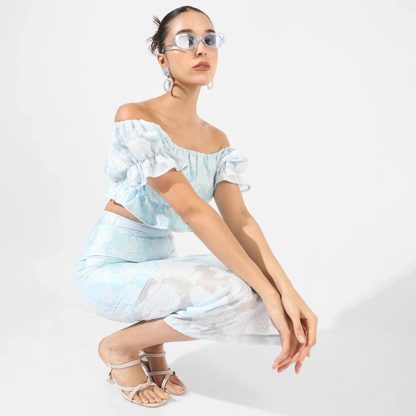 Light Blue Embroidered Co-Ord Set