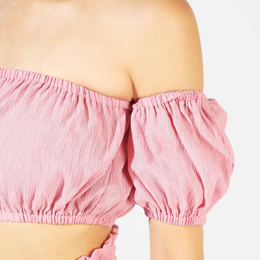 Salmon Pink Solid Co-Ord Set