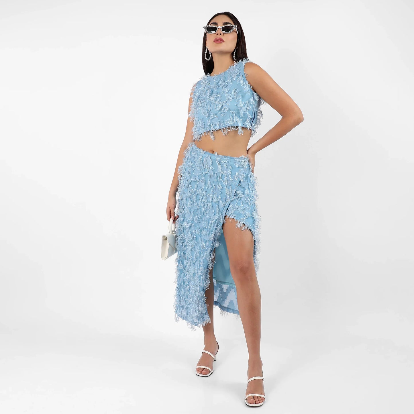Light Blue All-Around Tassel Co-Ord Set