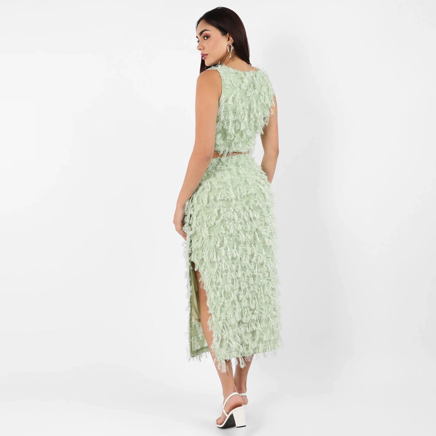 Sage Green Tassel Crop Co-Ords