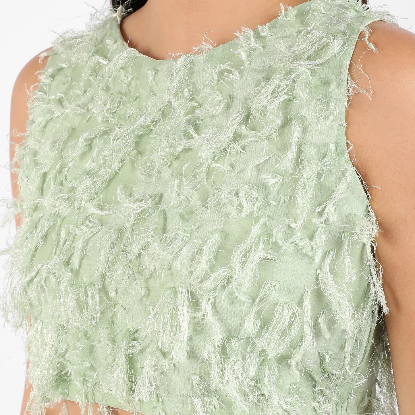 Sage Green Tassel Crop Co-Ords