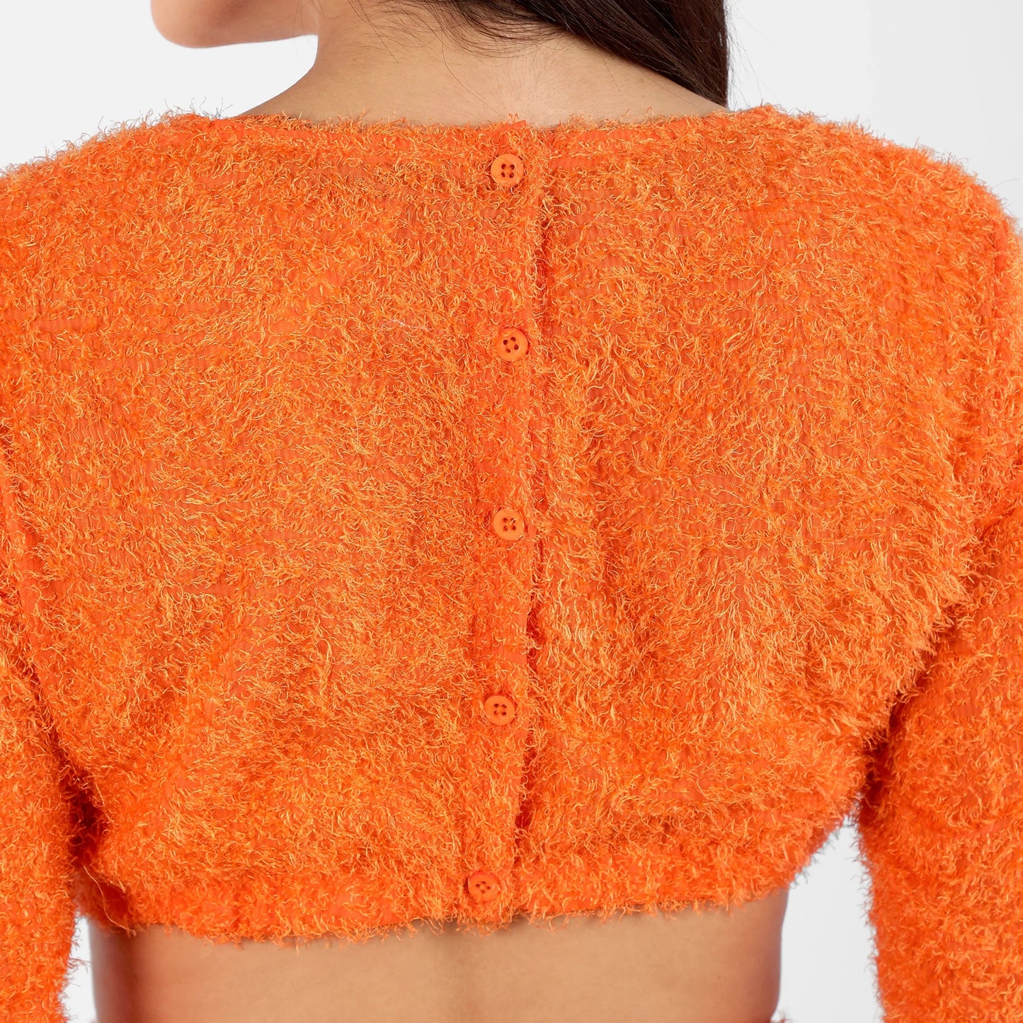 Orange Sherpa Cut-Out Dress
