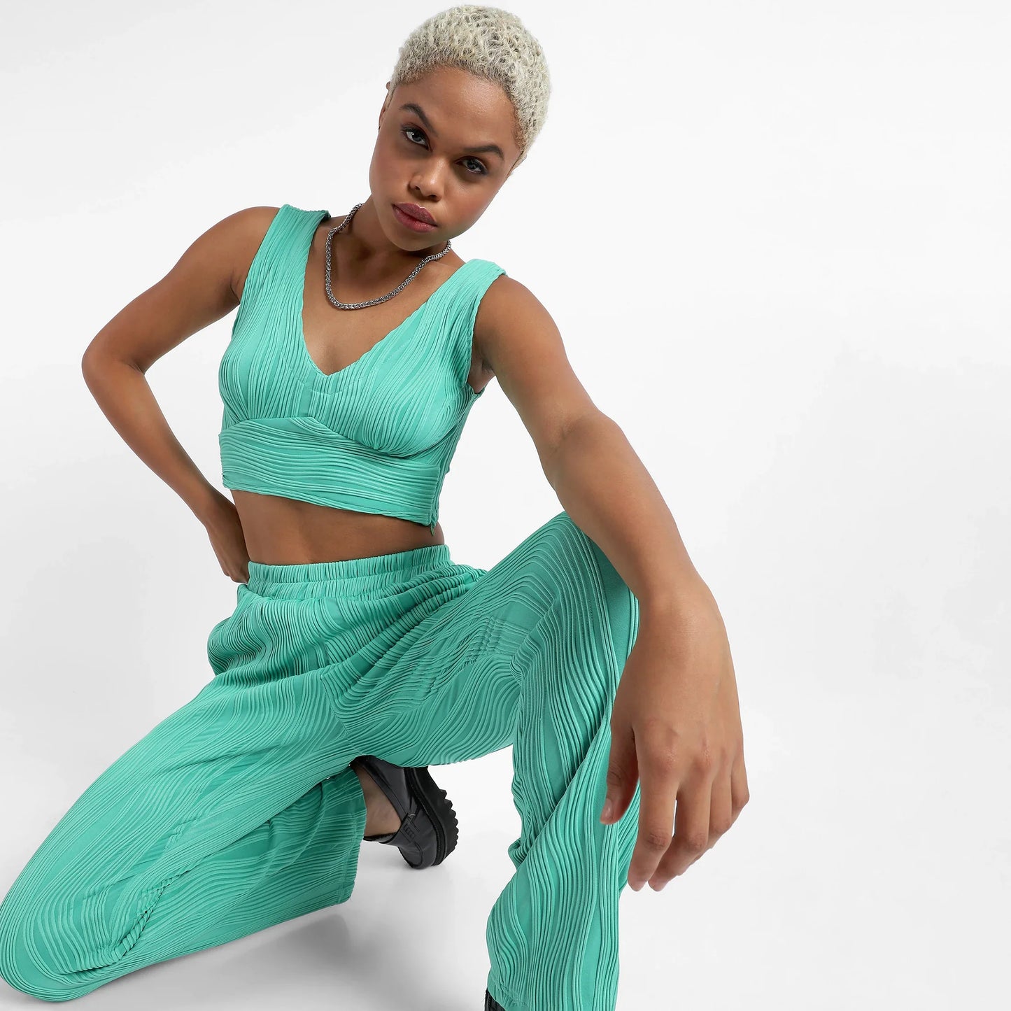 Aqua Green Textured Co-Ord Set