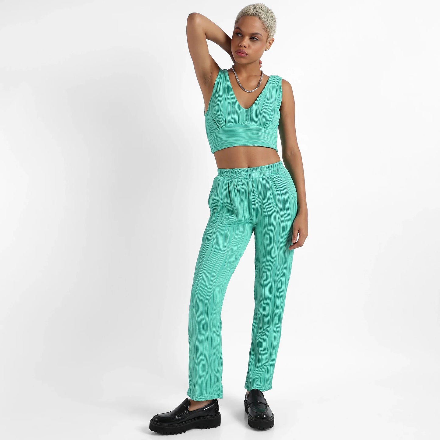 Aqua Green Textured Co-Ord Set