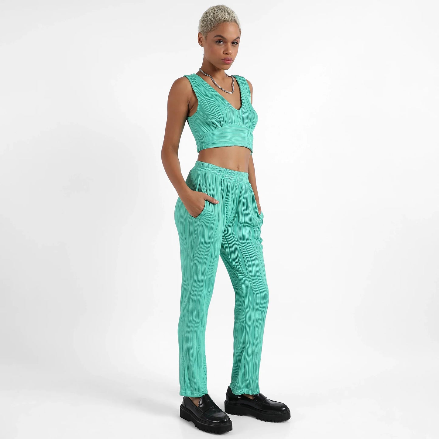 Aqua Green Textured Co-Ord Set